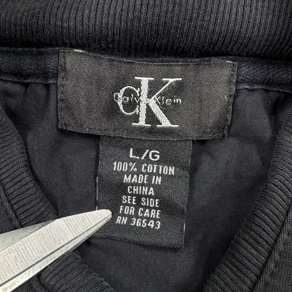 Calvin Klein Men's Pullover 1/4 Zip Mock Neck Black Large Cotton Classic Modern